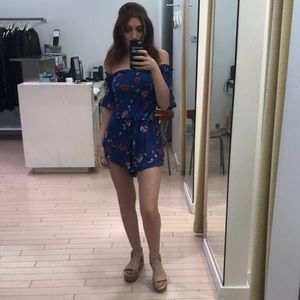 Cute blue and floral romper!